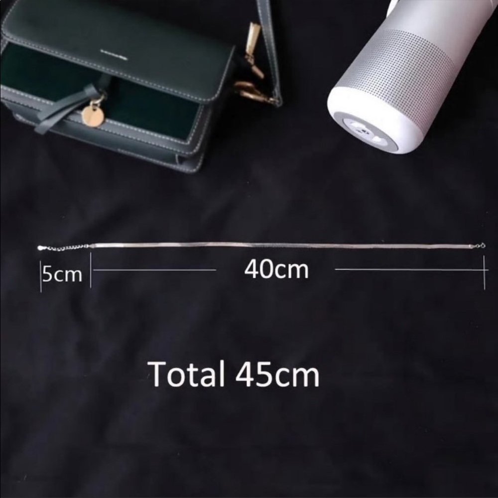 NEW 925 STERLING SILVER HERRINGBONE FLAT NECKLACE - Picture 6 of 6